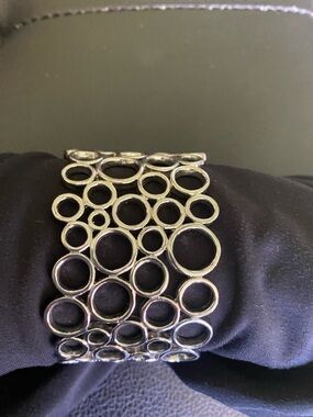Ann Taylor Silver Open Circle Link Bracelet